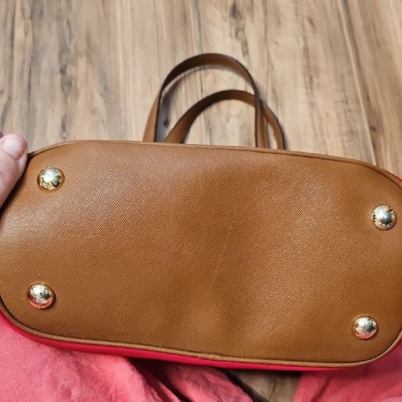 Michael Kors Women's Nylon Red and Tan Travel Tote - Picture 10 of 16